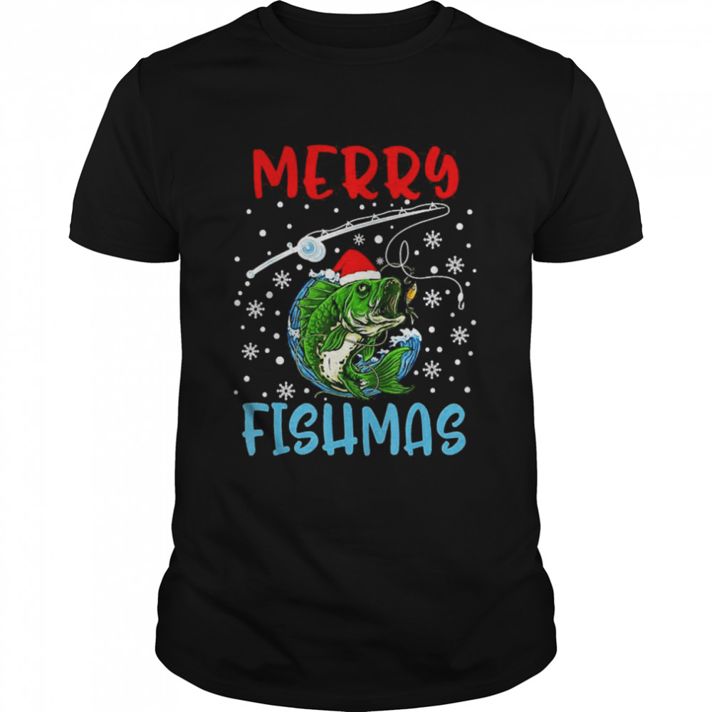 Merry Fishmas Christmas Fishing Holiday T-shirt Classic Men's T-shirt