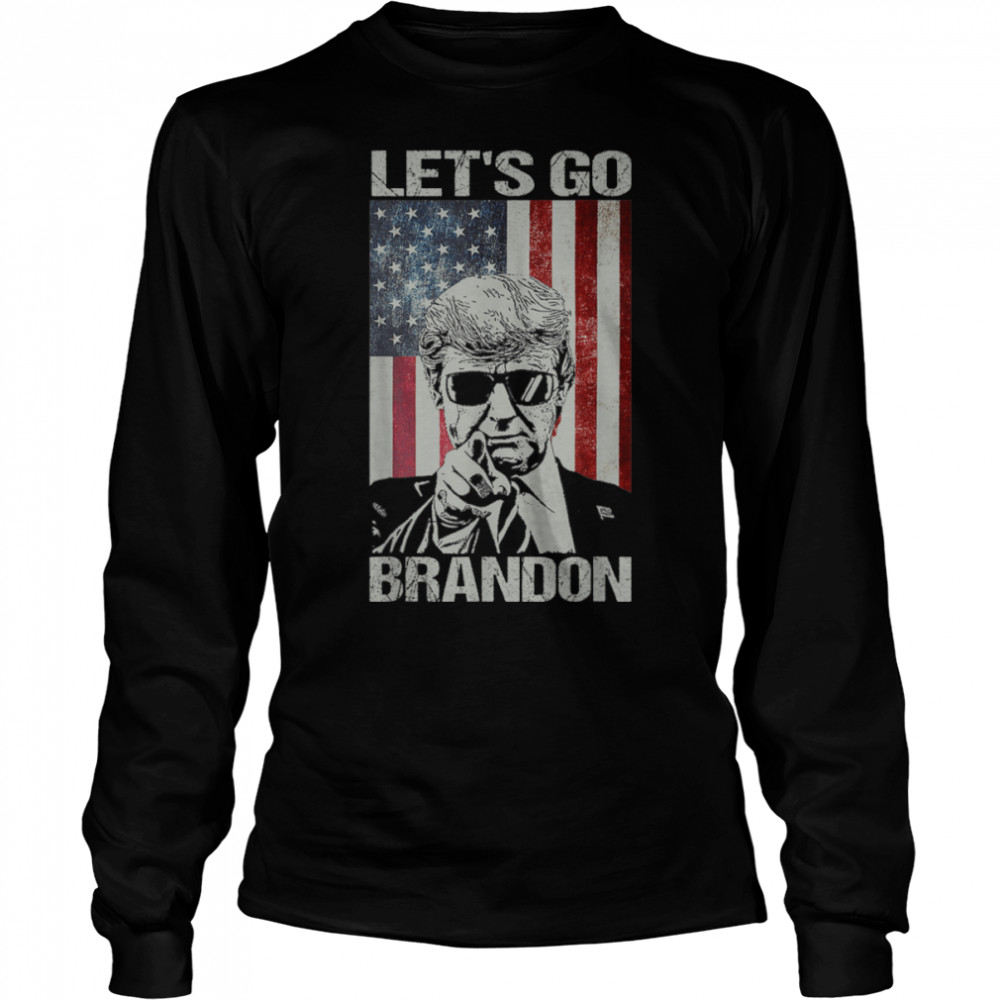 Let's Go Brandon American Flag Impeach Biden T- B09KSX4SQX Long Sleeved T-shirt