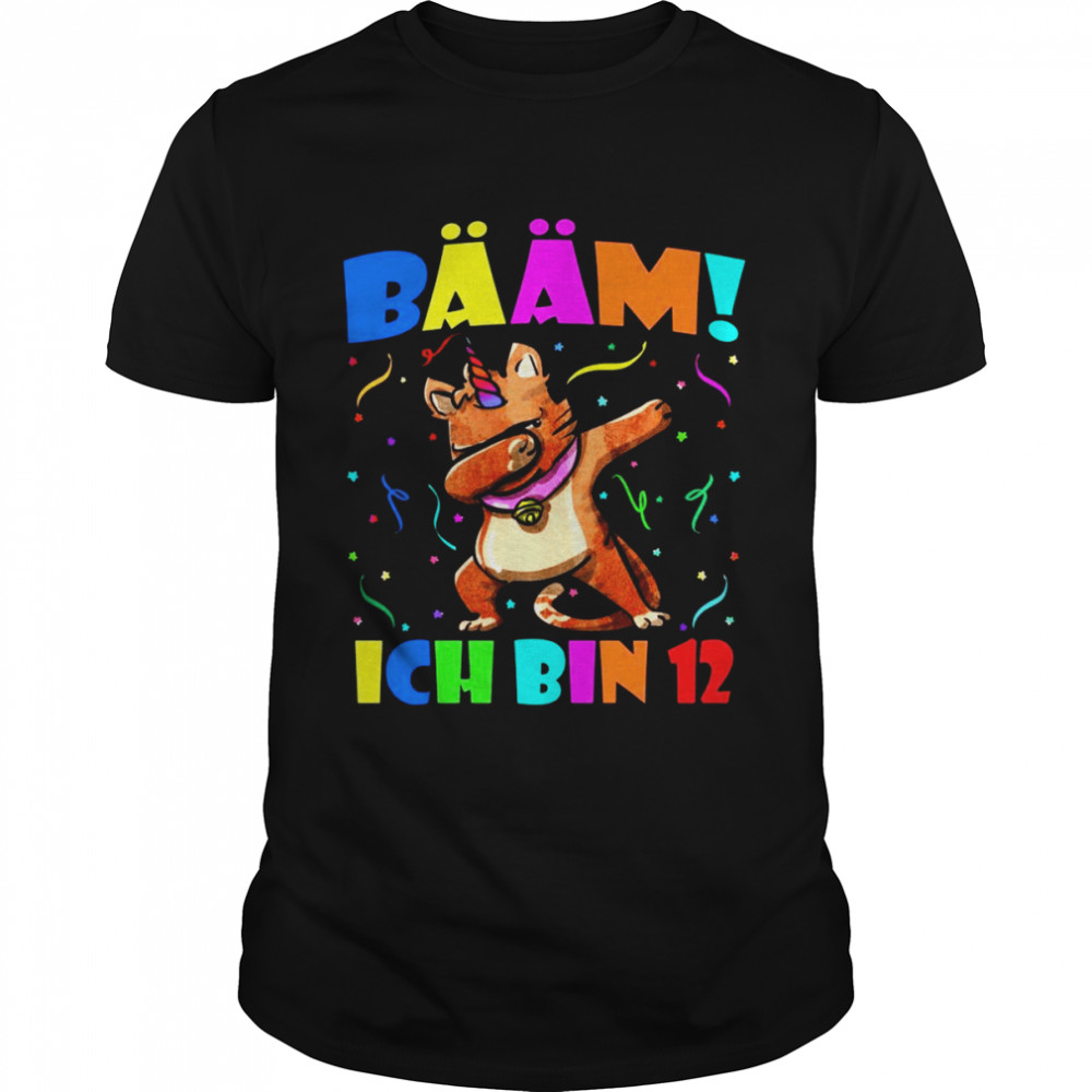 Dabbing Caticorn Bääm Ich Bin 12 12th Birthday Party  Classic Men's T-shirt