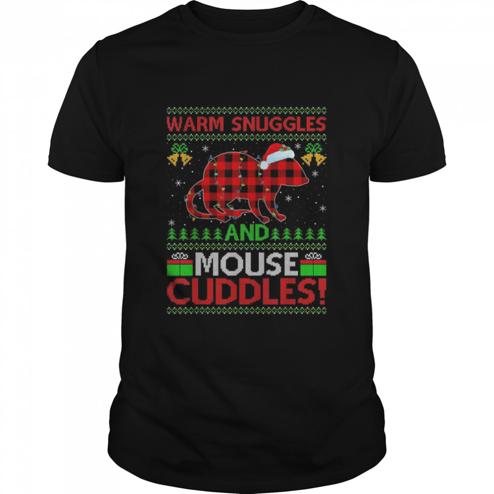 Warm Snuggles And Mouse Cuddles Ugly Rat Mouse Christmas  Classic Men's T-shirt