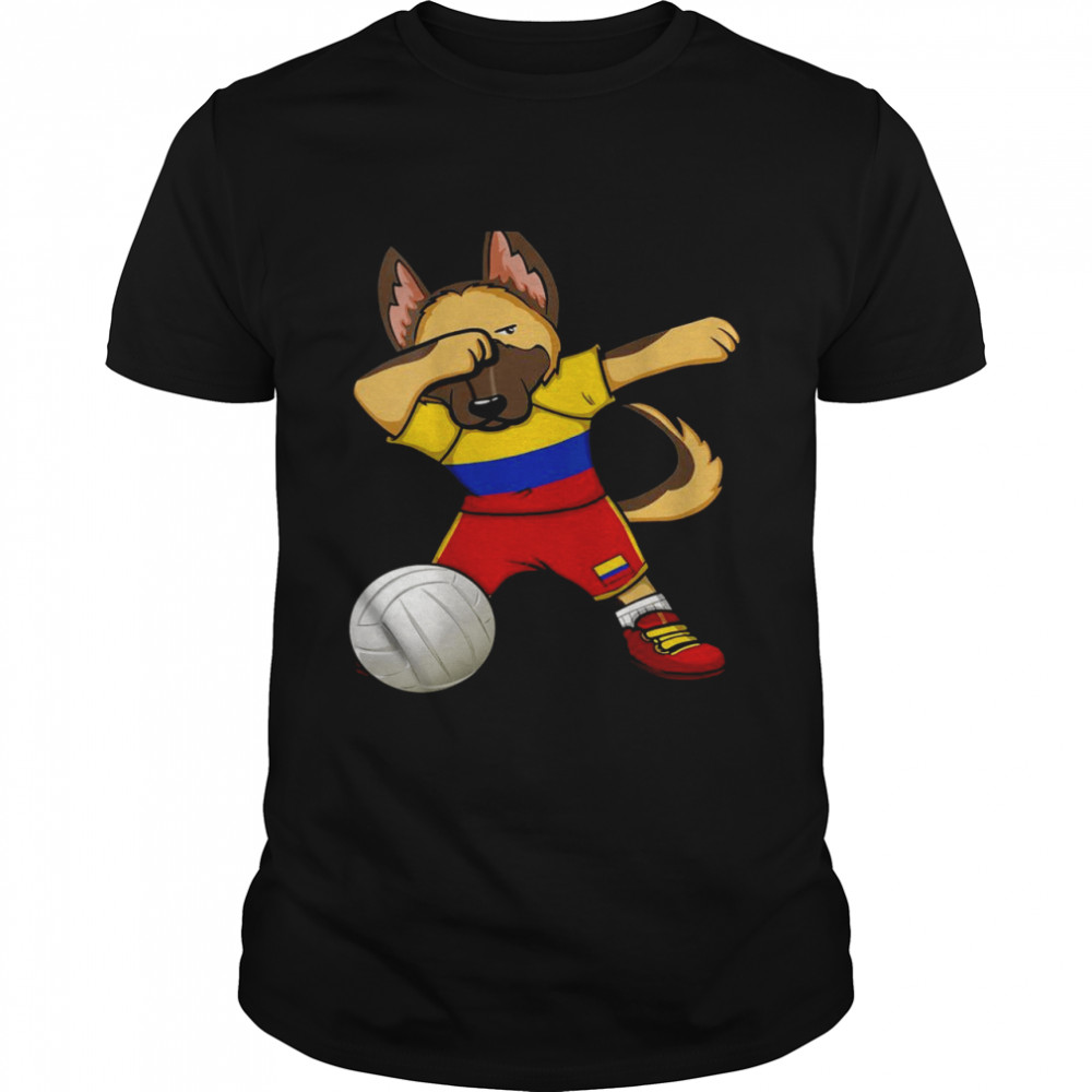 Dabbing German Shepherd Colombia Volleyballs Jersey Shirt