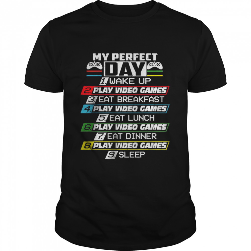 My Perfect Day Video Games Cool Gamer Gaming Boys Men Premium T-Shirt