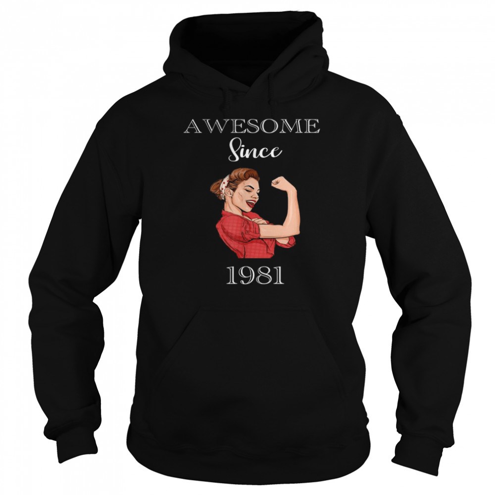 Awesome Since 1981 Power Birthday  Unisex Hoodie