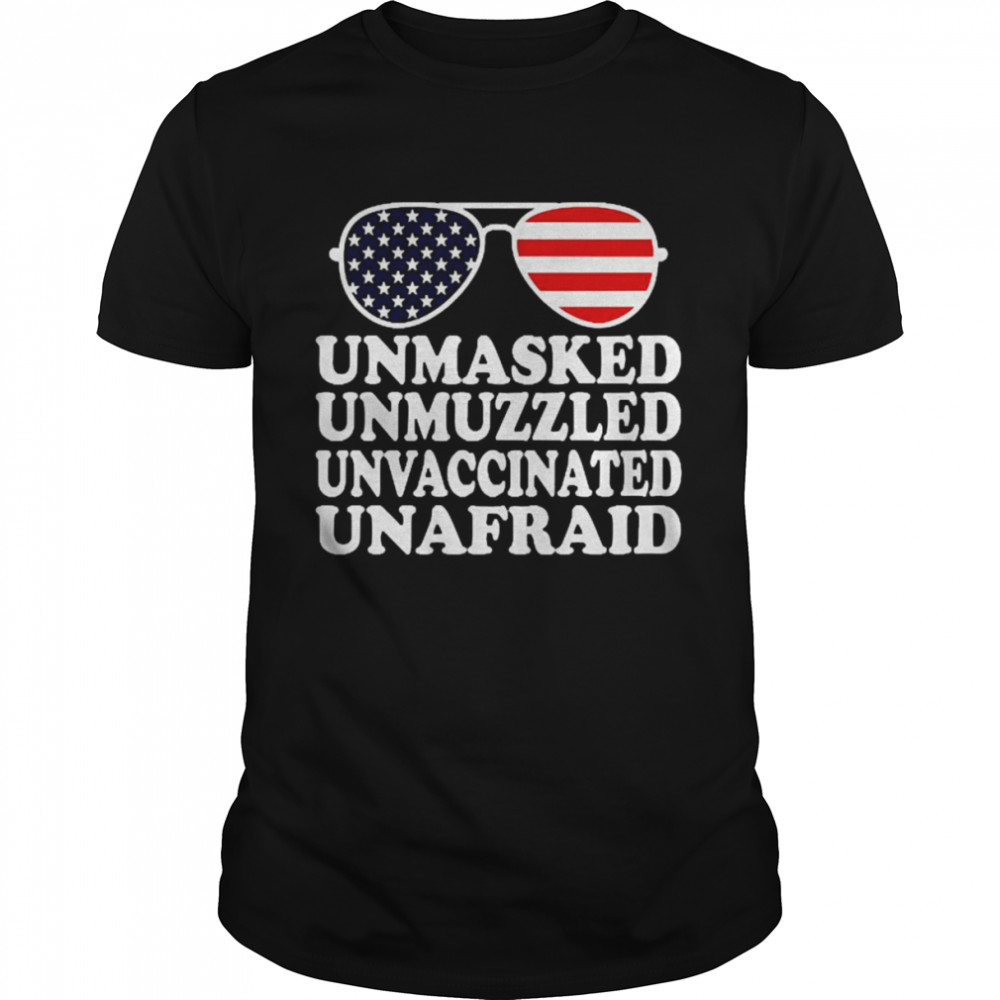 American Flag PatriotTakes Unmasked Unmuzzled Unvaccinated Unafraid  Classic Men's T-shirt