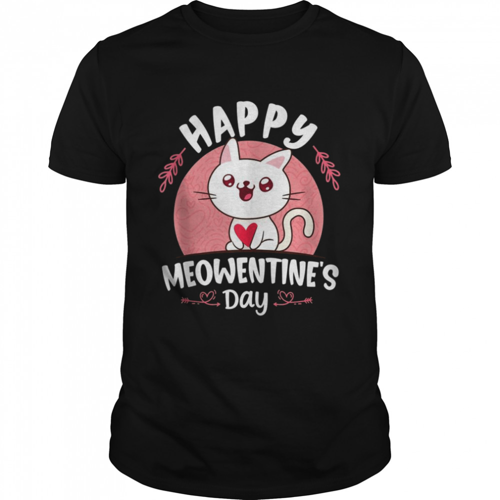Happy Meowentines Day Valentines Day Cat Girls Boys Shirt