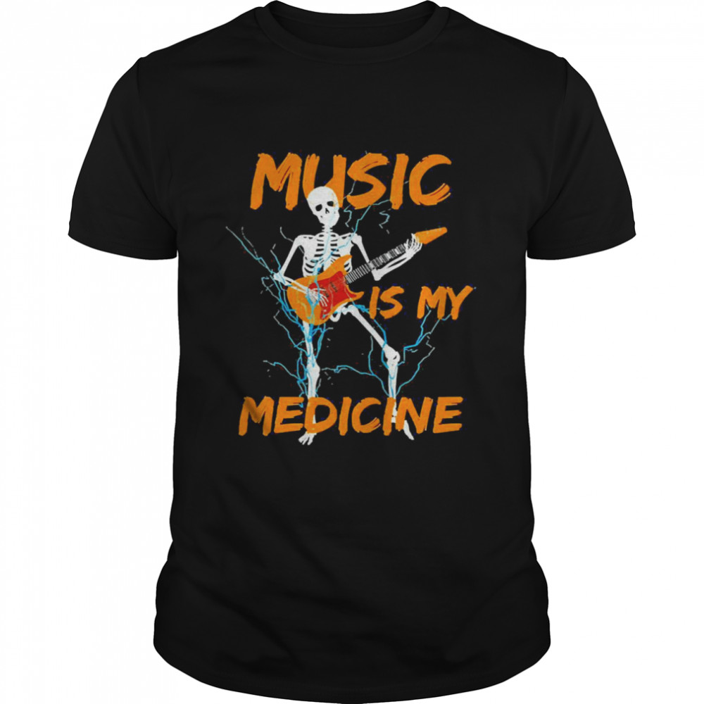 Skeleton Playing Guitar Music  Classic Men's T-shirt