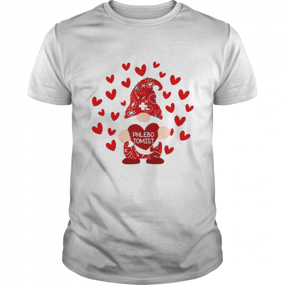 Red Gnome Phlebo Tomist Valentines Day  Classic Men's T-shirt