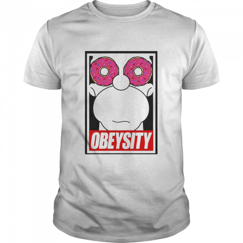 Homer Simpson Obeysity  Classic Men's T-shirt