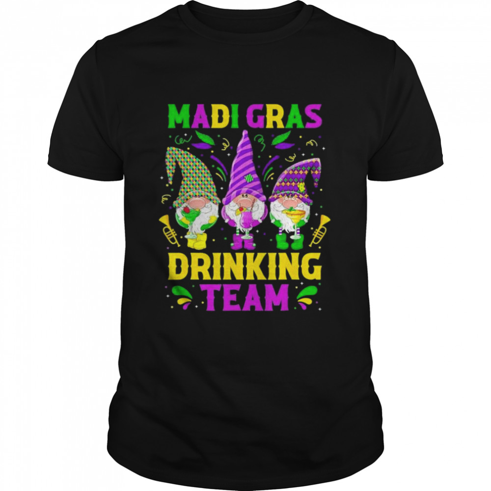 Mardi Gras Drinking Team Wine Party Lover Gnome shirt Classic Men's T-shirt