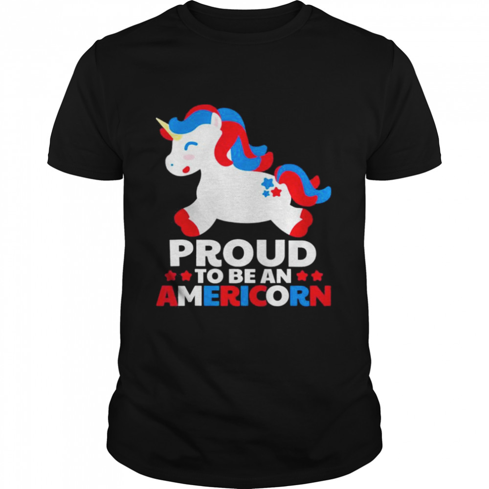 Proud To Be An Americorn Unicorn 4th Of July USA shirt Classic Men's T-shirt