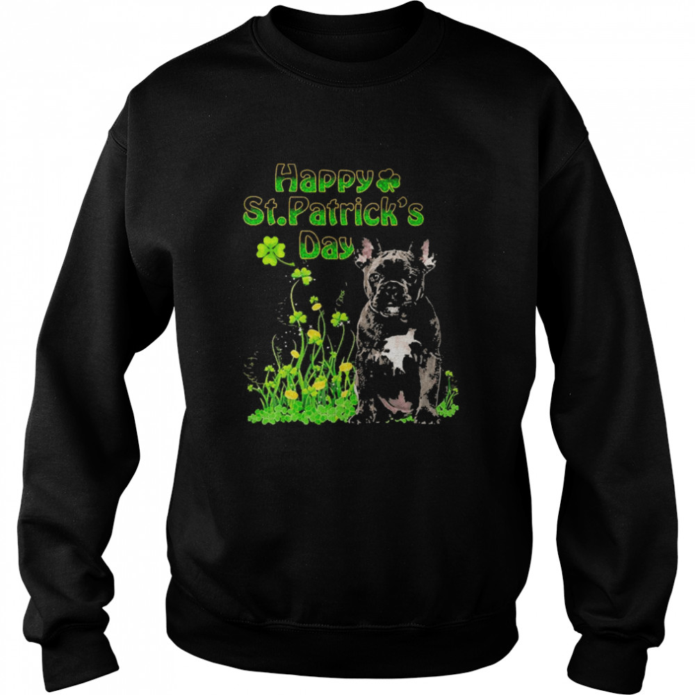 Happy St. Patrick’s Day Patrick Gold Grass Black French Bulldog  Unisex Sweatshirt