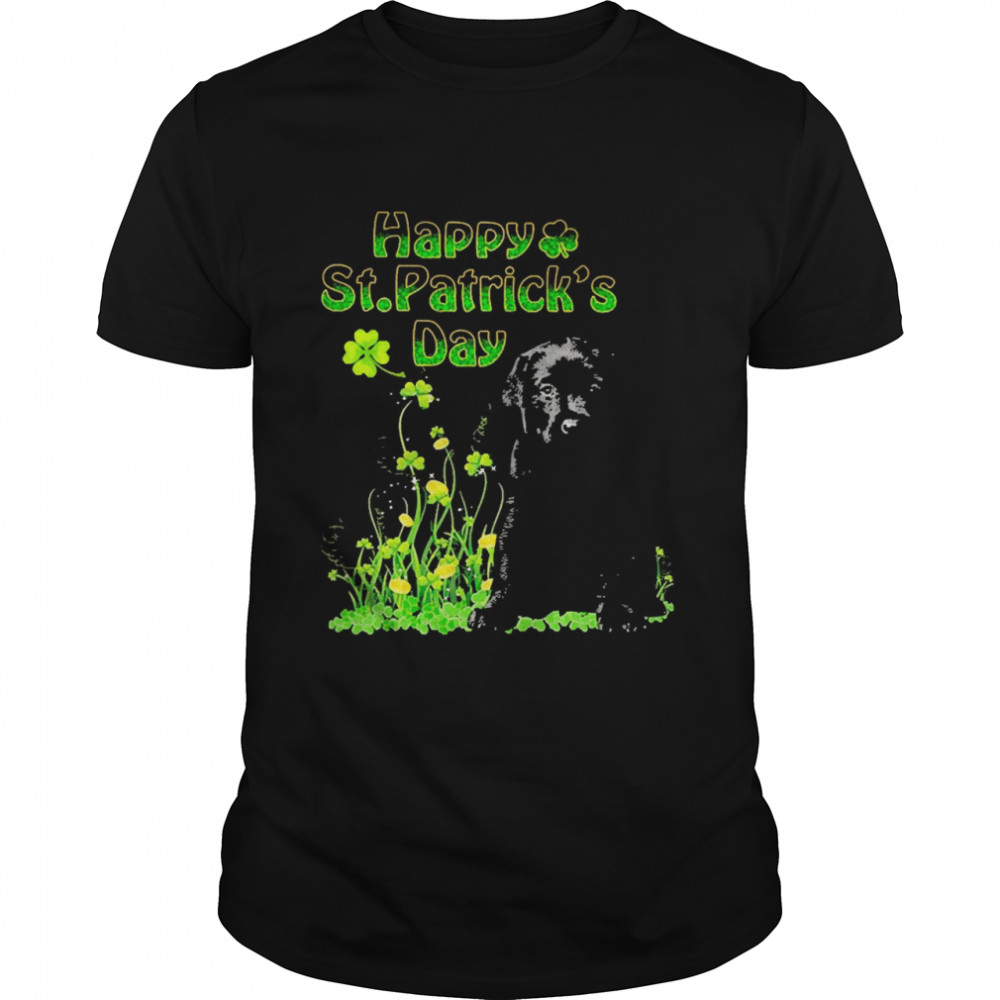 Happy St. Patrick’s Day Patrick Gold Grass Black Labrador Pup  Classic Men's T-shirt