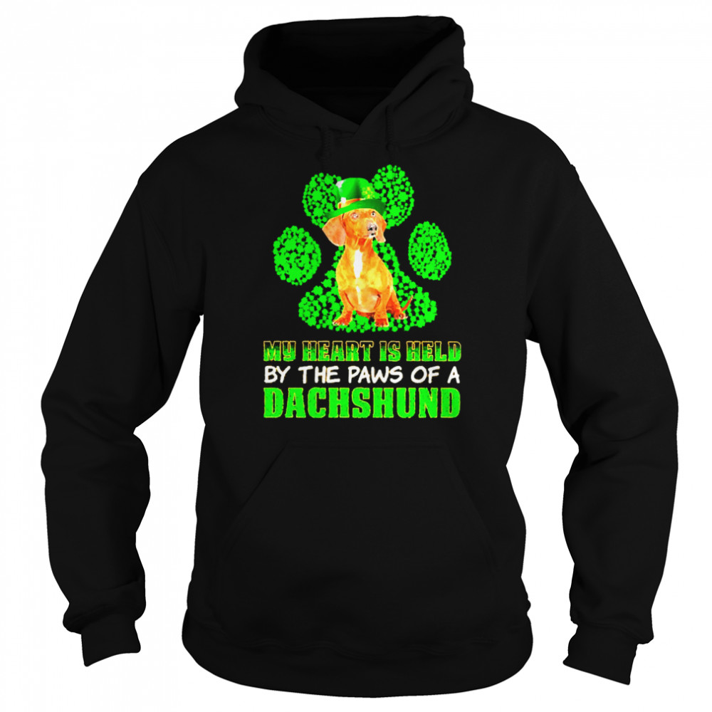 St Patrick’s Day My Heart Is Held By The Paws Of A Red Dachshund  Unisex Hoodie