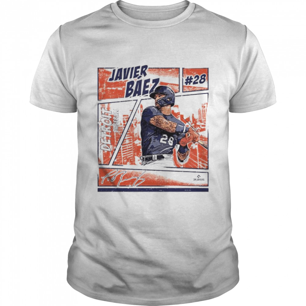Detroit Tigers Javier Baez comic signature shirt Classic Men's T-shirt