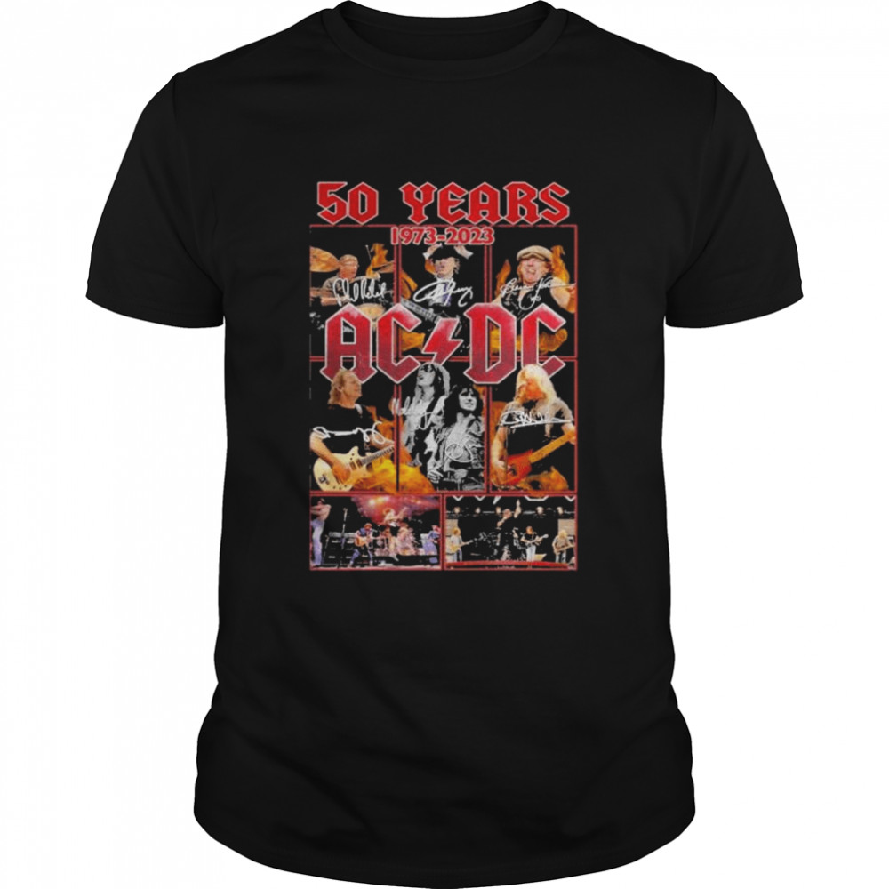 50 years 1973 2023 acdc signatures shirt Classic Men's T-shirt