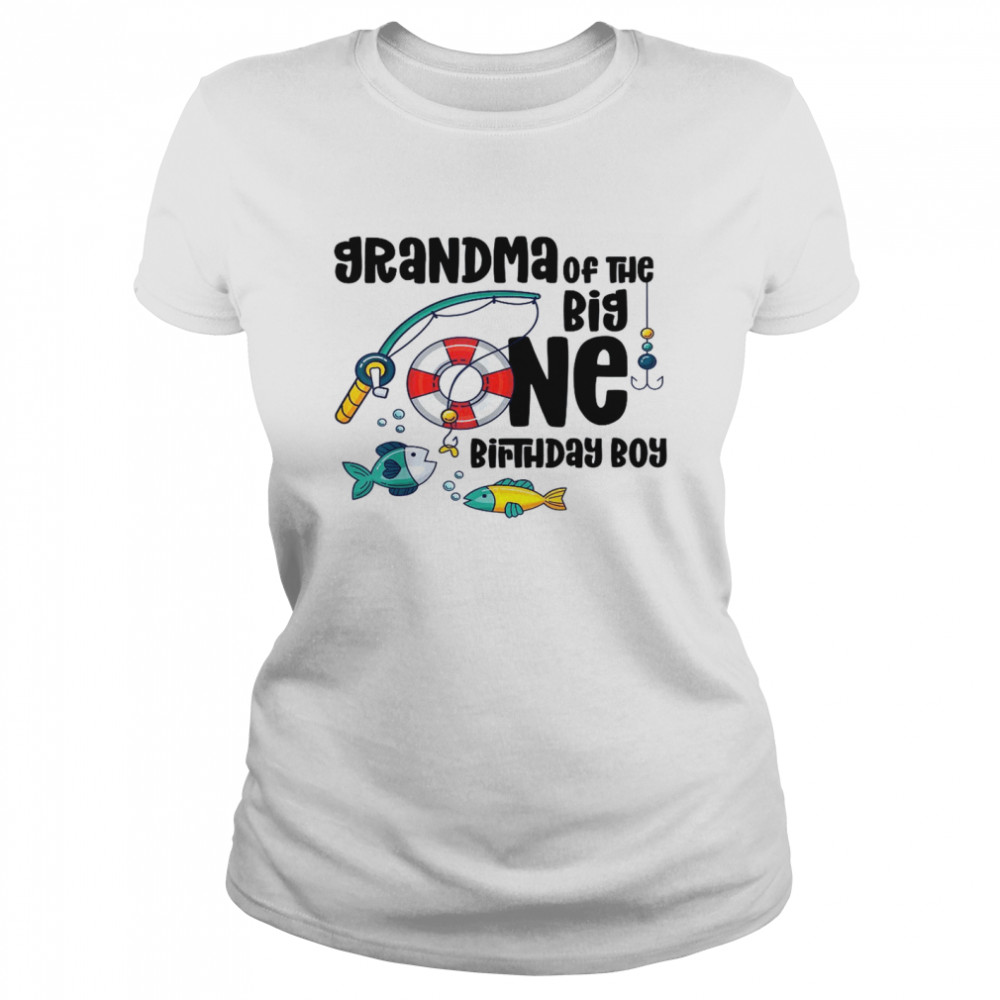 Grandma Big One 1-Year-Old Boy Fishing Birthday T- T-Shirt