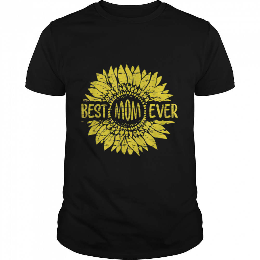 Vintage Sunflower Best Mom Ever Family Matching Mothers Day T- B09W5PDQ9X Classic Men's T-shirt
