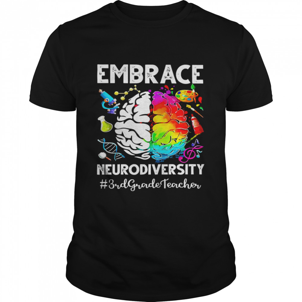 Autism Awareness Embrace Neurodiversity 3rd Grade Teacher  Classic Men's T-shirt