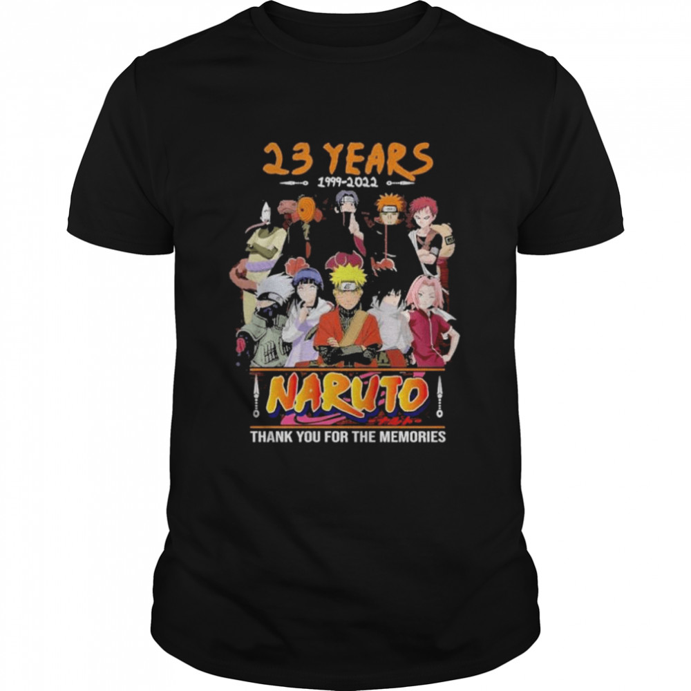 23 years 1999 2022 naruto thank you for the memories shirt