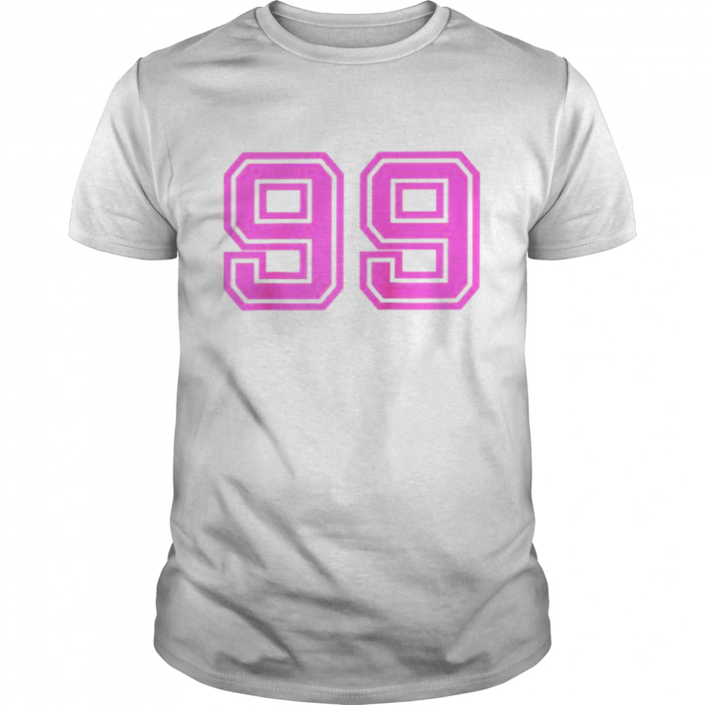 Hot Pink Retro Sports Jersey Lucky Number #99 Shirt