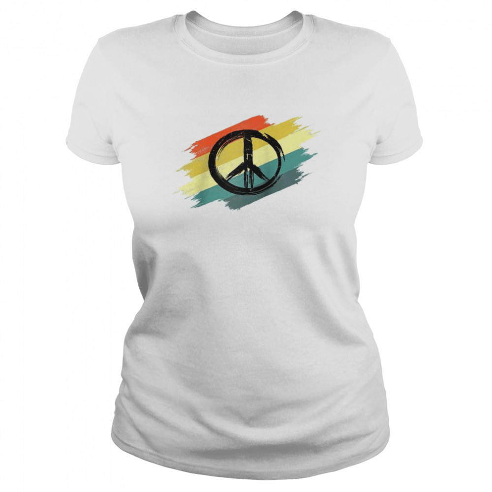 Retro Vintage Design Friedenszeichen Peace Zeichen Raglan  Classic Women's T-shirt
