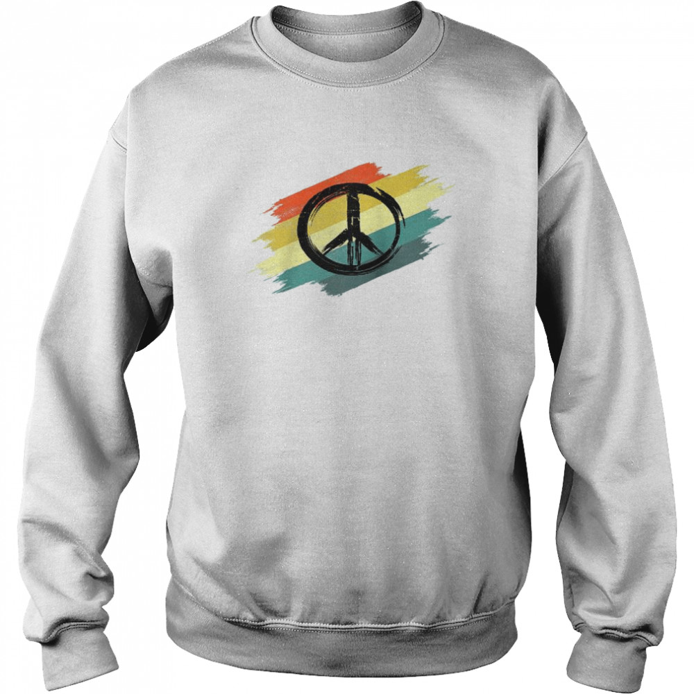 Retro Vintage Design Friedenszeichen Peace Zeichen Raglan  Unisex Sweatshirt