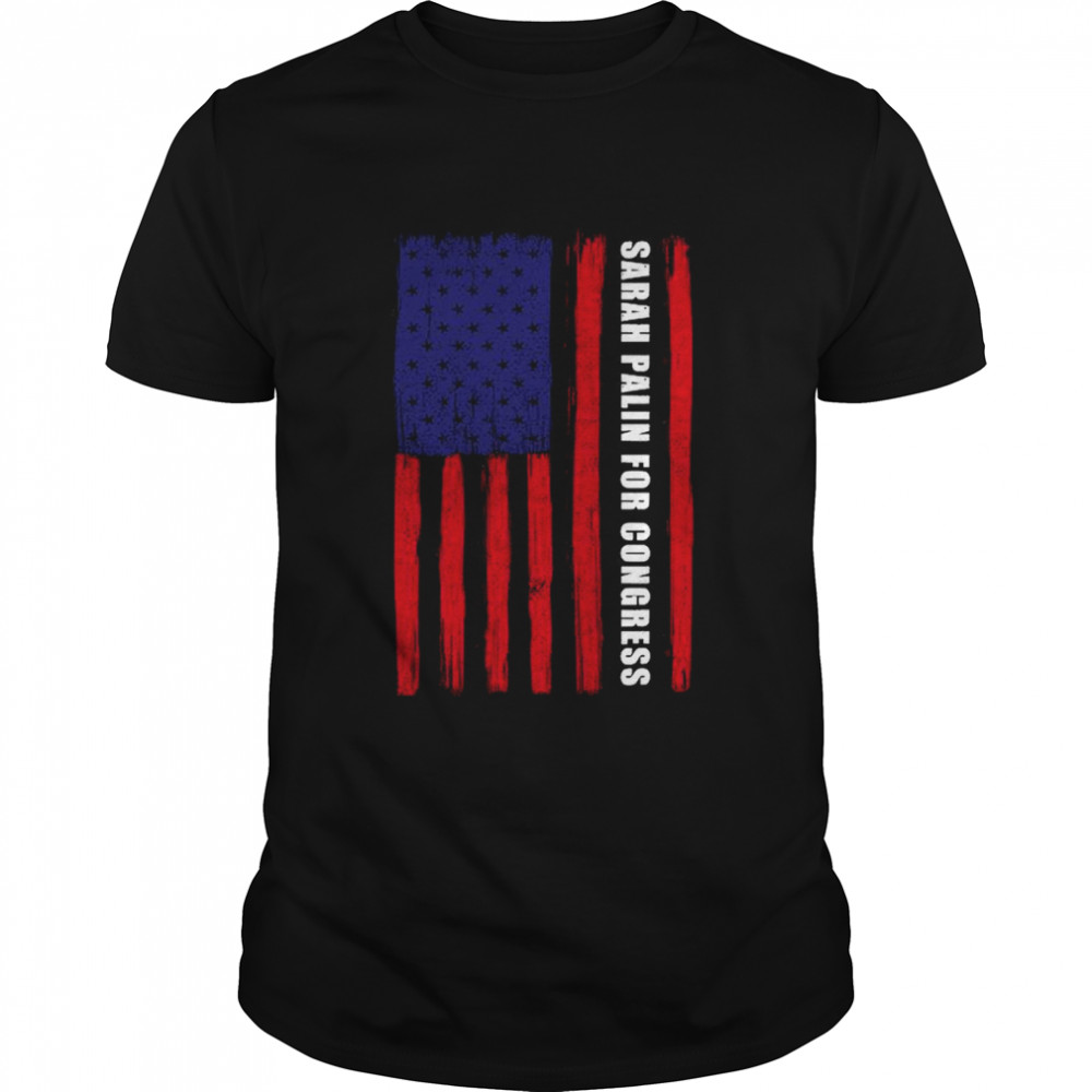 Sarah Palin For Congress USA Flag T-Shirt