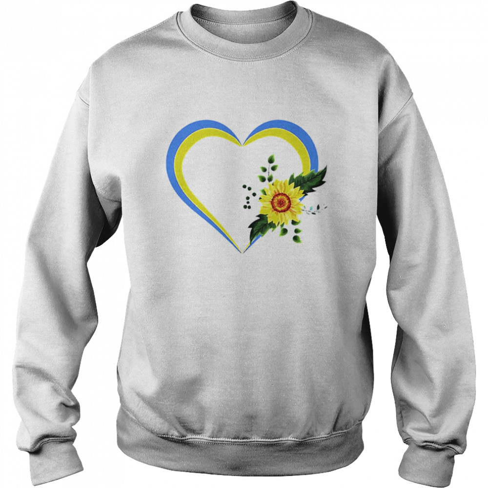 Sunflower Heart Ukraine Ukrainian Flag T- Unisex Sweatshirt