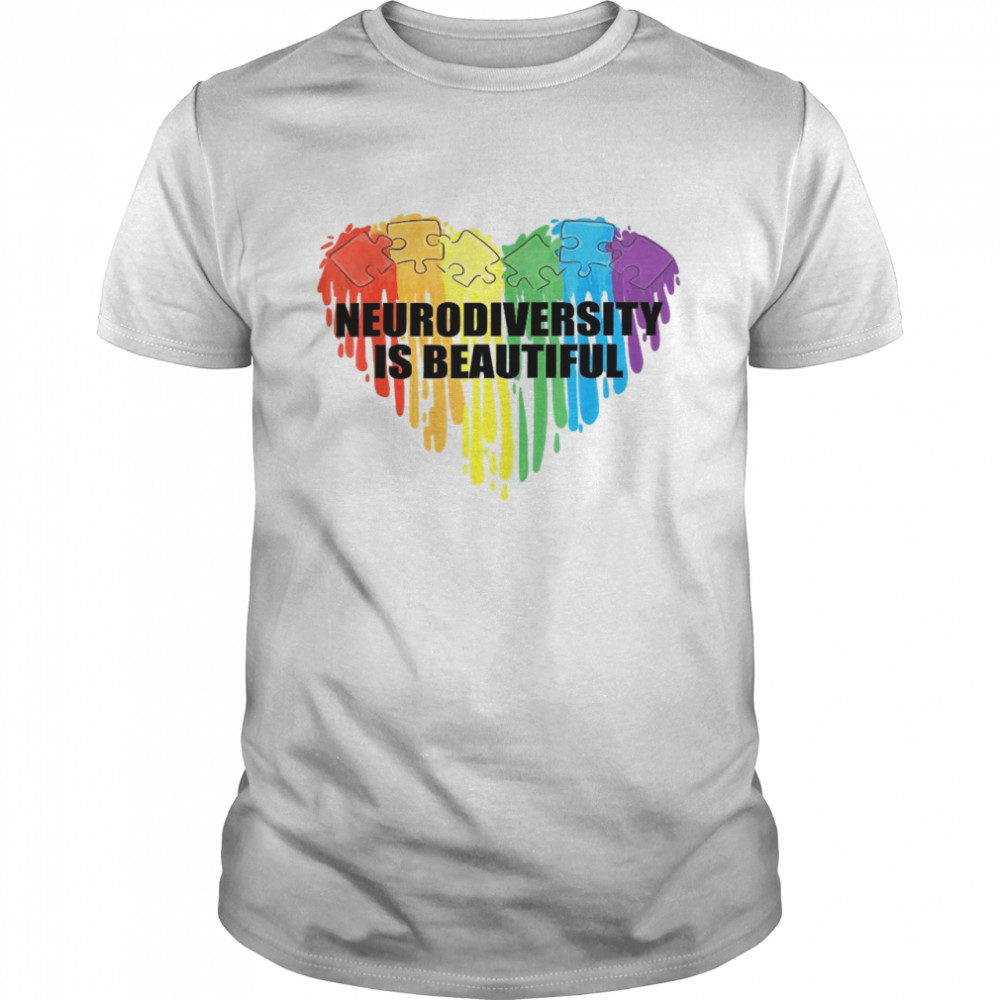 Cute Neurodiversity Is Beautiful Rainbow Autism Awareness Shirt