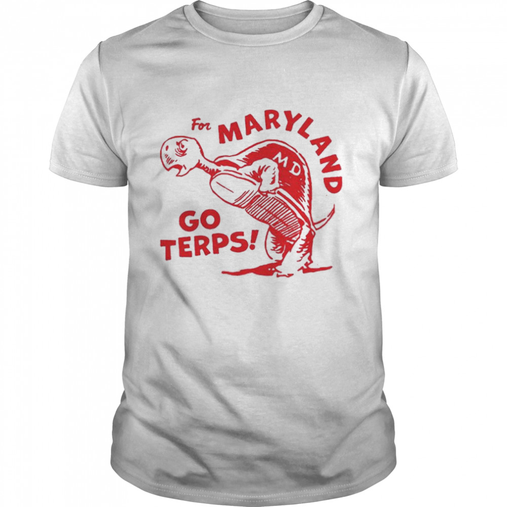 For Marryland Go Terps Vintage Maryland Testudo Fight Song T-Shirt