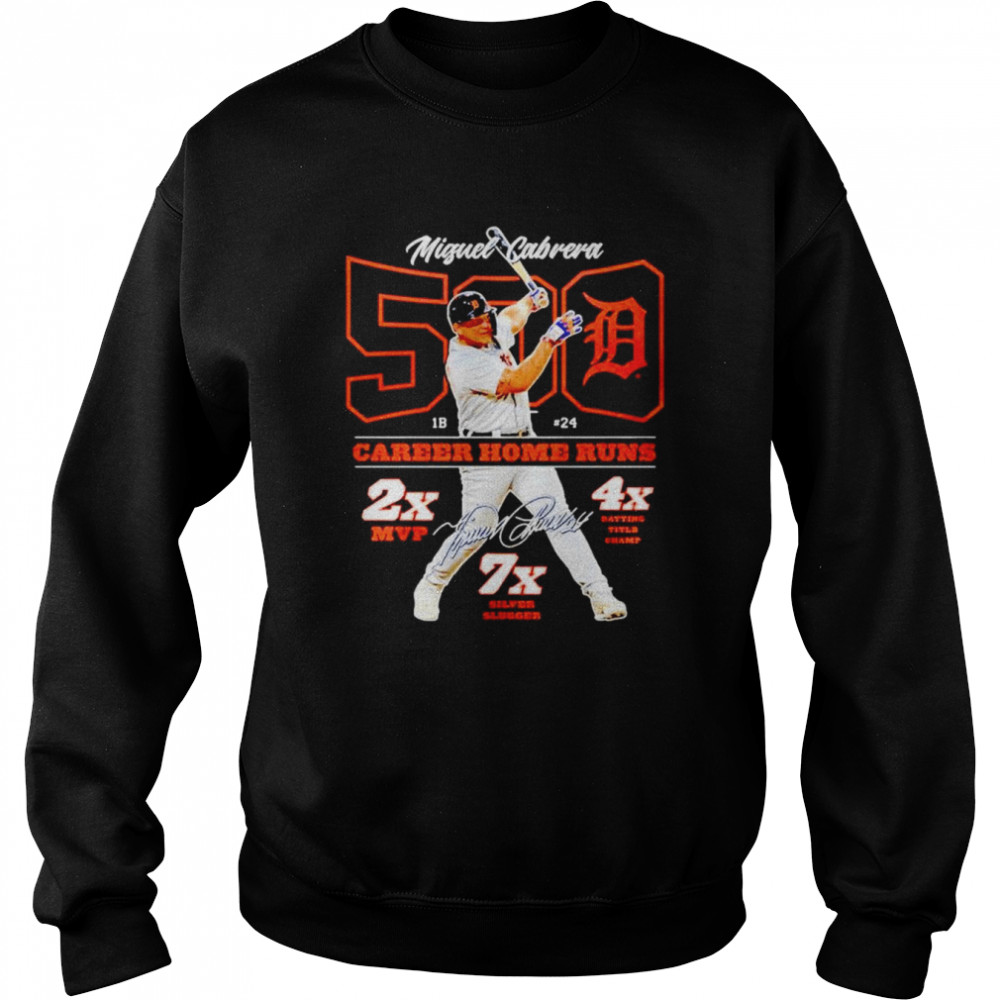 Miguel cabrera detroit tigers 500 career home runs stats 22 shirt