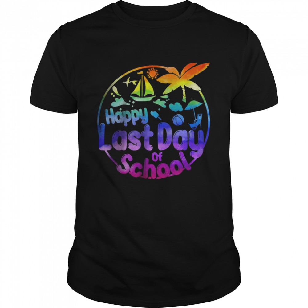 Happy Last Day of School Student Teacher Tie Dye Summer 2022 T- Classic Men's T-shirt