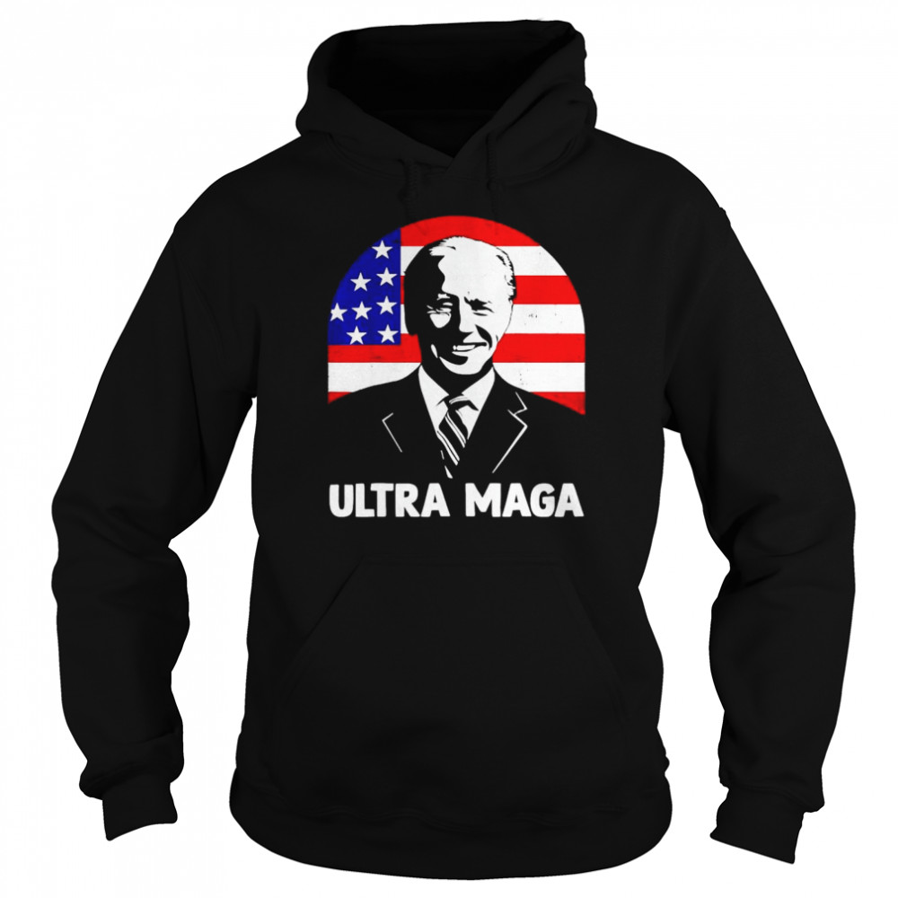Anti Joe Biden Ultra Maga American Flag T- Unisex Hoodie