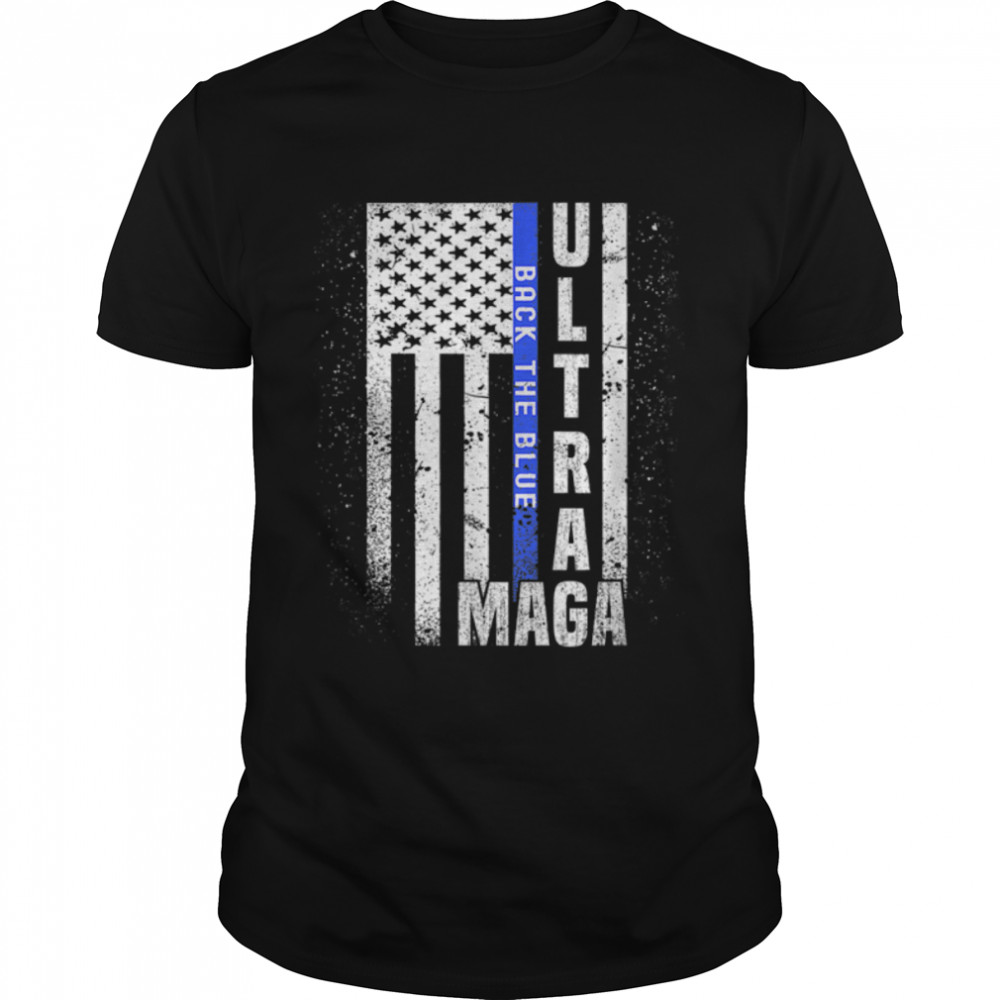 Anti Joe Biden Ultra Maga Funny Trendy Quote Trump US Flag T-Shirt B0B187KN98