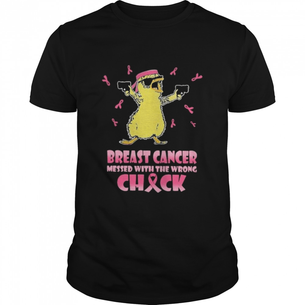 Breast cancer messed with the wrong check shirt Classic Men's T-shirt