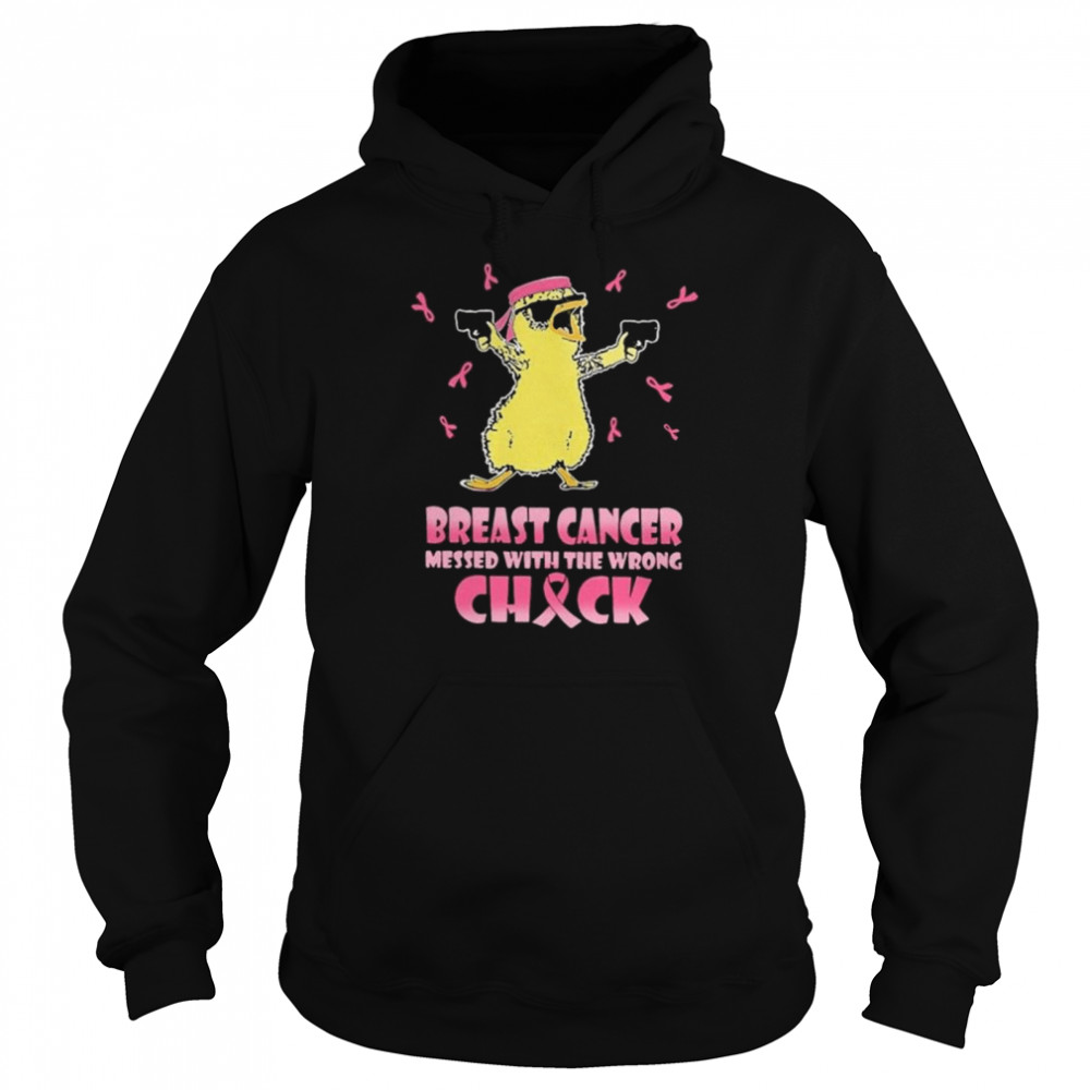 Breast cancer messed with the wrong check shirt Unisex Hoodie