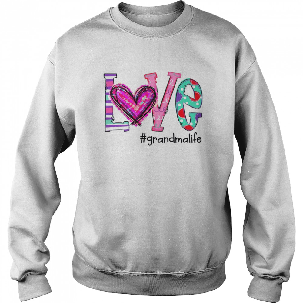 Damen Love Grandma Life Of Hearts Valentinstag Langarmshirt  Unisex Sweatshirt