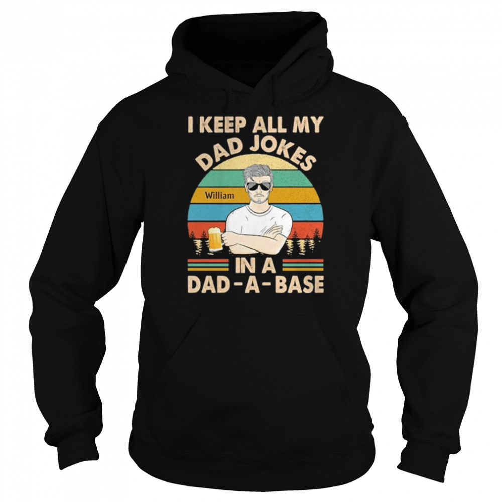 I keep all my dad jokes in a dadabase father gifts for dad personalized custom shirt Unisex Hoodie