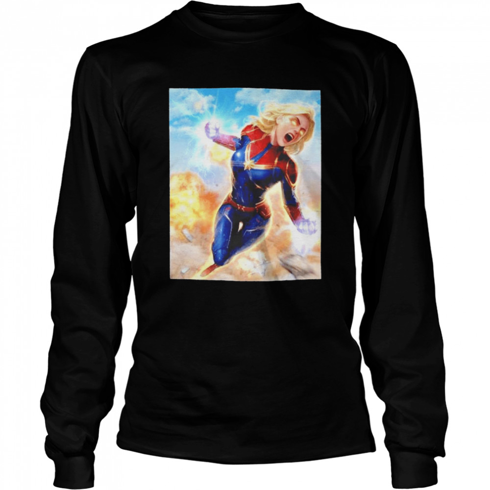 Illustration Captain Marvel T-shirt Long Sleeved T-shirt