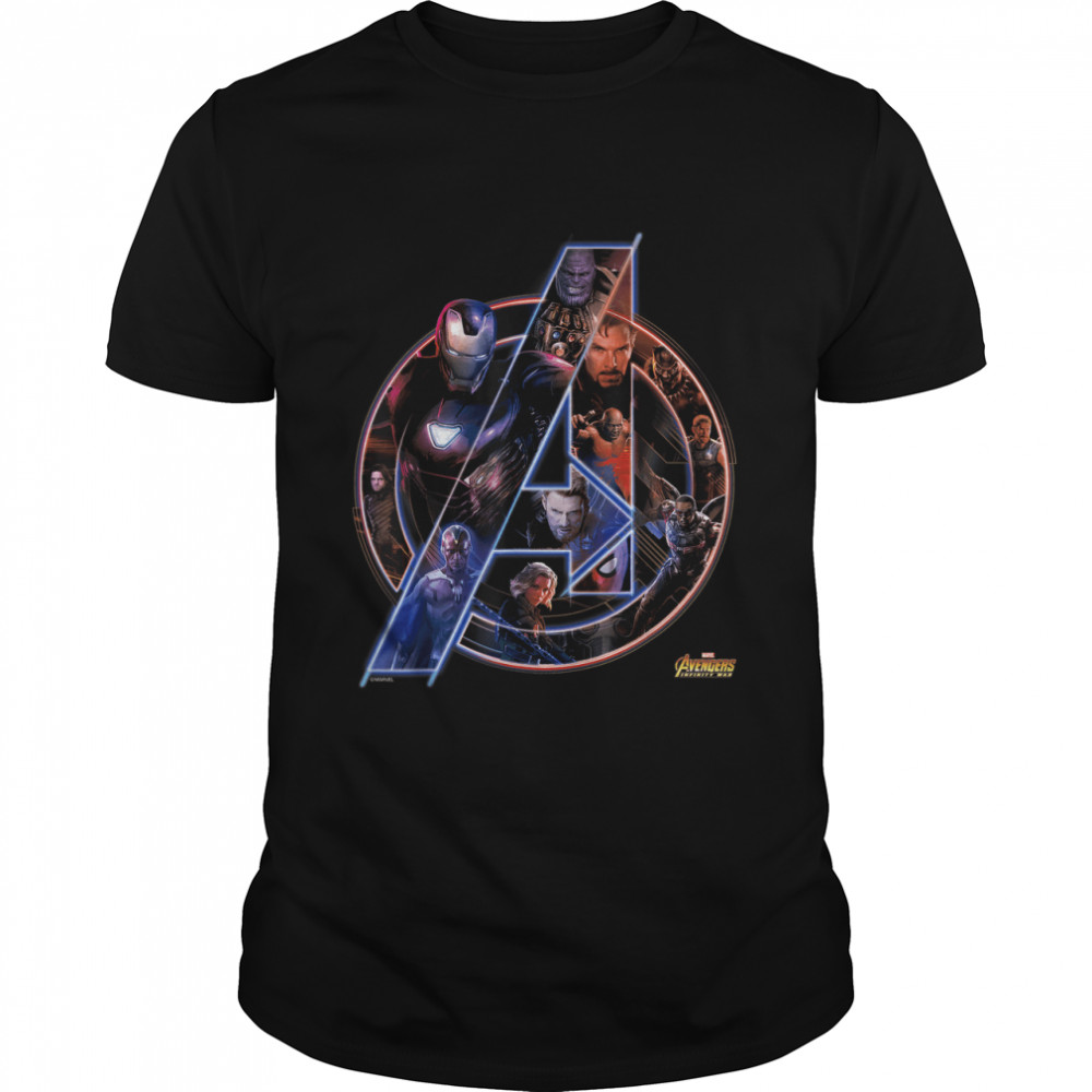 Marvel Avengers Infinity War Neon Team T- Classic Men's T-shirt