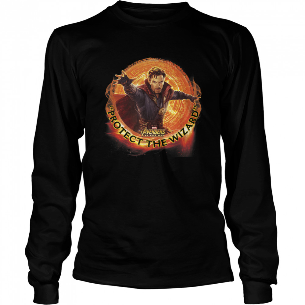 Marvel Infinity War Protect the Wizard Dr. Strange T- Long Sleeved T-shirt
