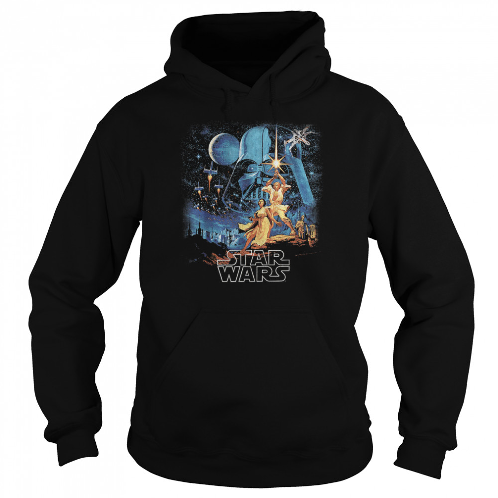 Star Wars A New Hope Faded Vintage Poster Graphic T- Unisex Hoodie