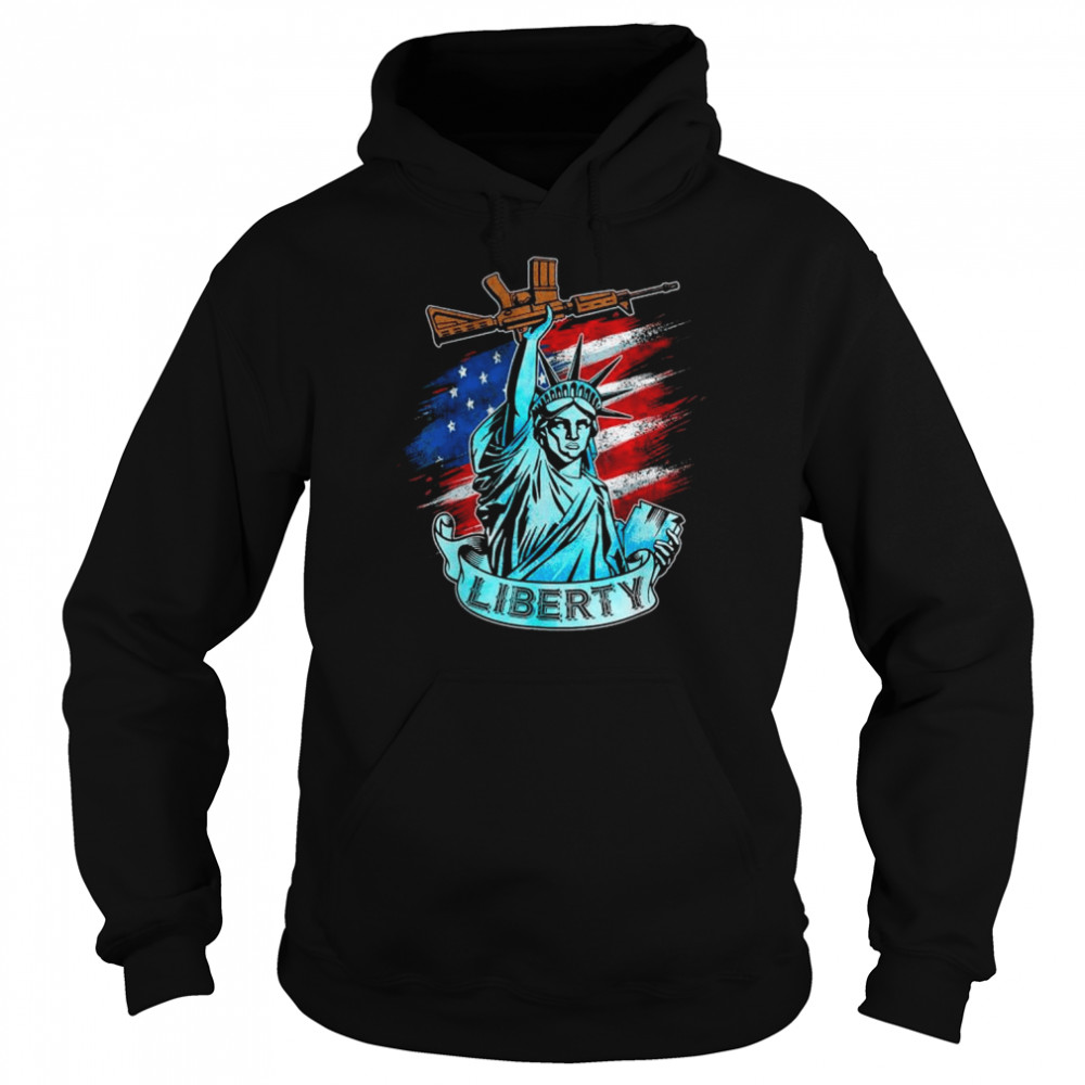 Statue of liberty new york city American flag 4th of july shirt Unisex Hoodie