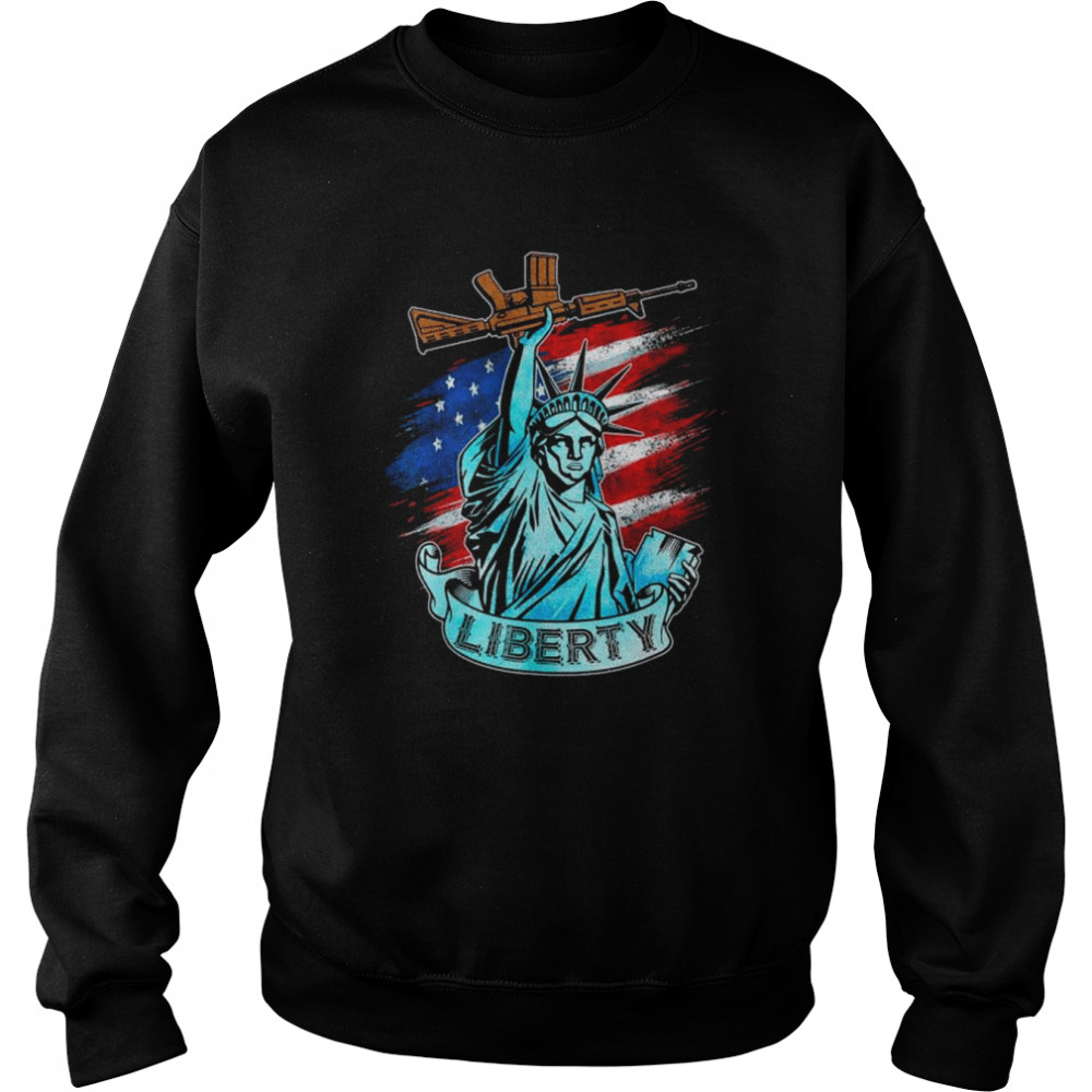 Statue of liberty new york city American flag 4th of july shirt Unisex Sweatshirt