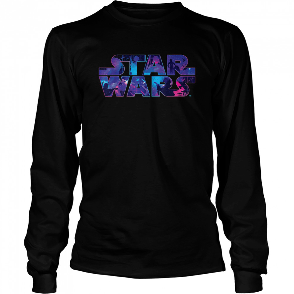 tar Wars Logo Retro 90s Twinkling Stars T- Long Sleeved T-shirt
