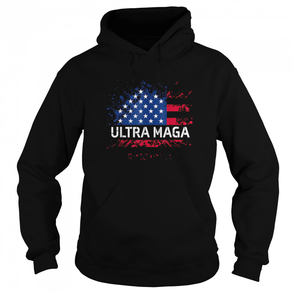 Ultra MAGA Anti Joe Biden American Flag Proud Ultra-Maga T- B0B186KXBB Unisex Hoodie