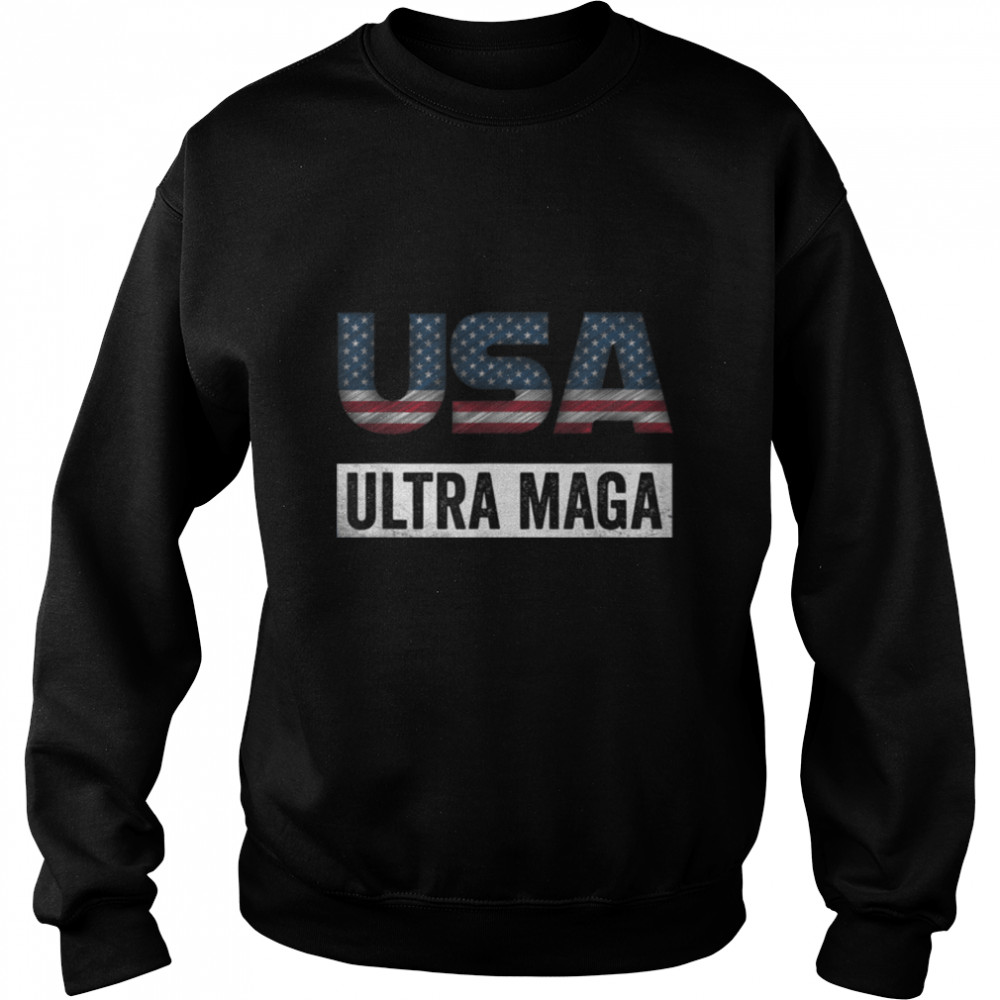 Ultra Maga Anti Joe Biden Retro USA American Flag T- B0B1863VQV Unisex Sweatshirt