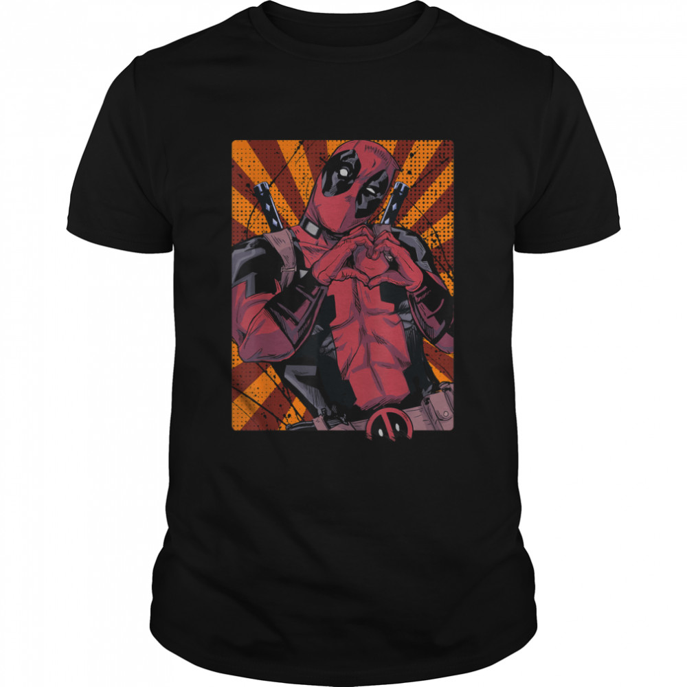 Marvel Deadpool Heart Hands Portrait T-Shirt