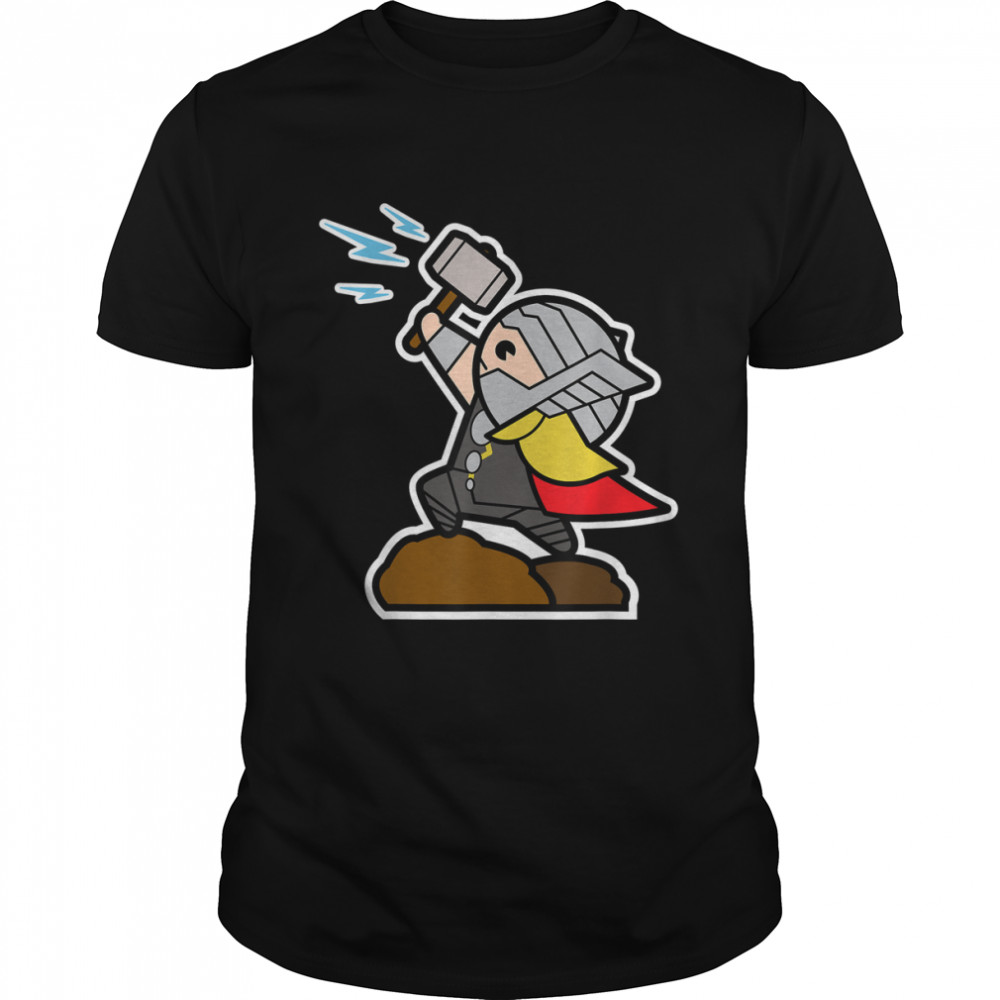 Marvel Thor Mjolnir Hammer Cute Kawaii Graphic T-Shirt T-Shirt