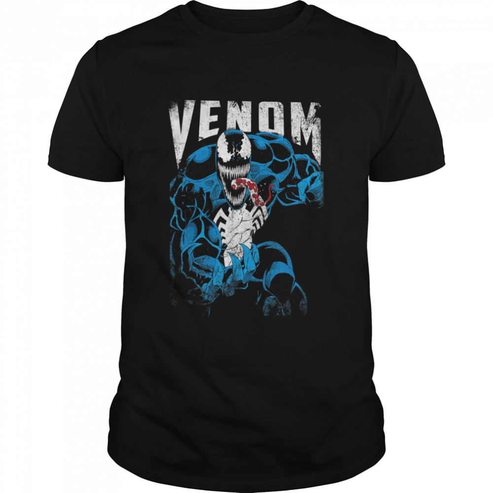 Marvel Venom Bloody Tongue Out Distressed T-Shirt